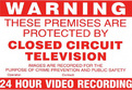 A4 CCTV Warning Sign Sticky Back